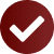 Red check mark on black background
